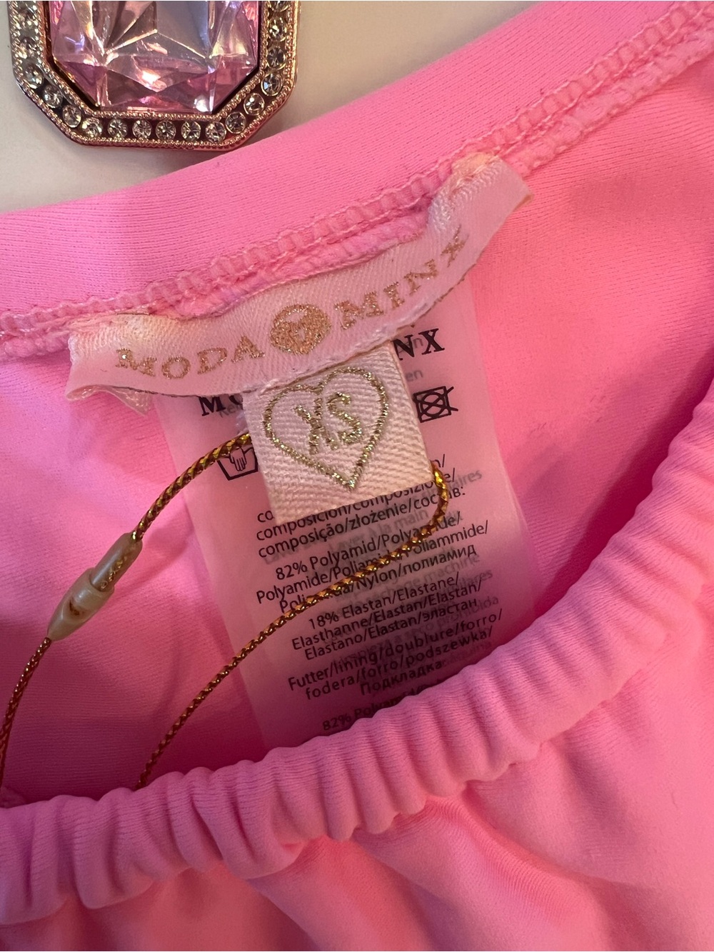 Vibrant Pink Bikini Top with Hygienic Sticker - Picture 3 of 5